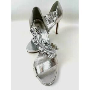 Michael Kors Beautiful Shoes Womens Gold Glitter 3.5" Heels Sandals Size 8.5M